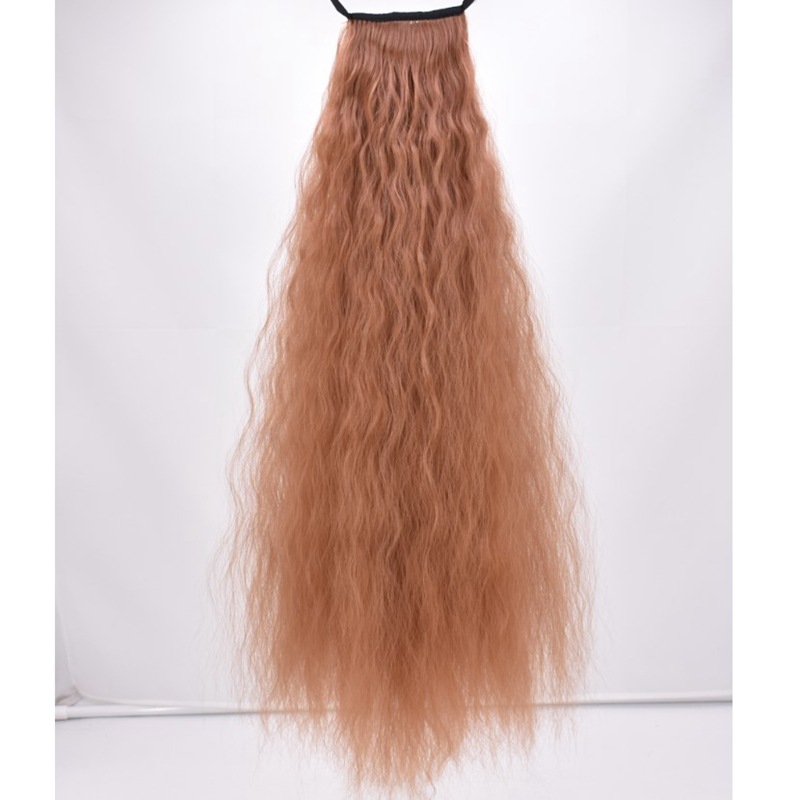 Wig horse tail corn hot horse tail corn silk fluffy bandage Matt high temperature silk 60cm Wigs