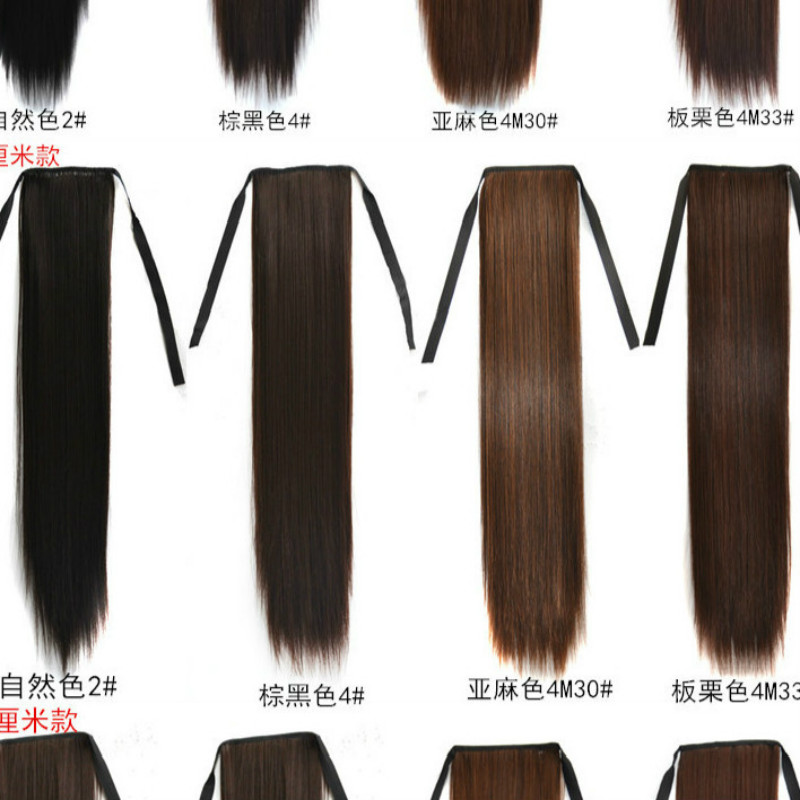 60cm Straight hair horse tail matte silk wig horse tail long straight hair hair horse Wigs