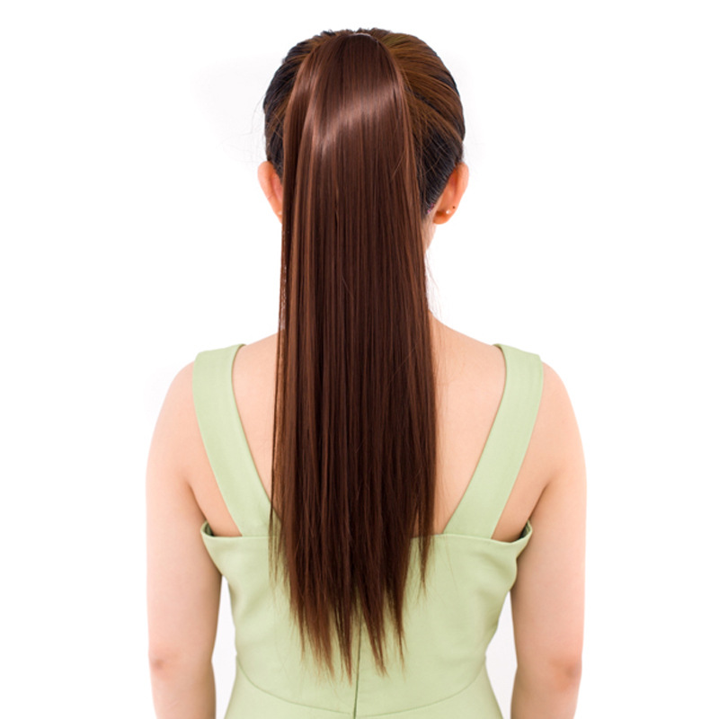 60cm Straight hair horse tail matte silk wig horse tail long straight hair hair horse Wigs