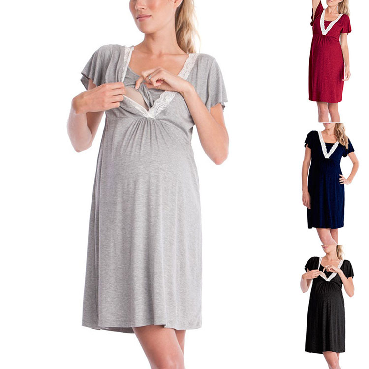 Pajamas Sleepwear Nursing Pregnant Pajamas Mother Breastfeeding Nightgown Maternity Tops