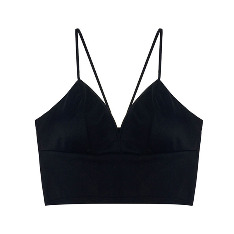 Sexy Satin Crop Tops Women Wireless Bralette Crochet Top Female Lingerie