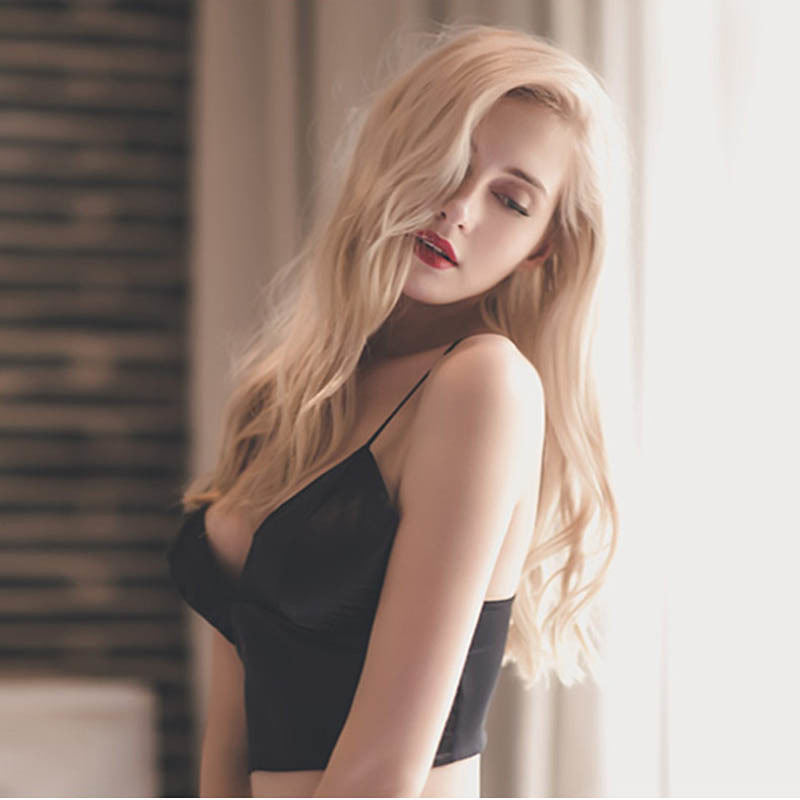 Sexy Satin Crop Tops Women Wireless Bralette Crochet Top Female Lingerie