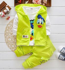 New Donald Duck Boys Clothing Sets Kids Autumn Character Cotton Long Sleeve T-shirts &amp; Polos