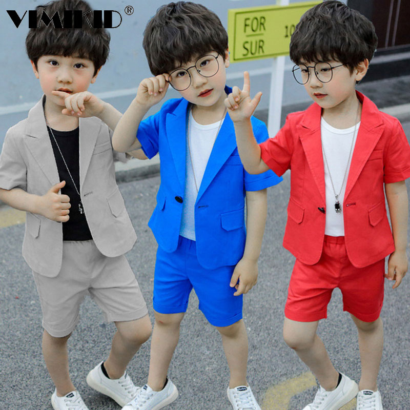 Boys Autumn New Gentleman Suit Jacket + Shirt + Pants 3 Pieces Coat Long Suits &amp; Blazers