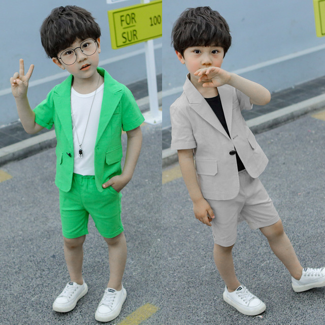 Boys Autumn New Gentleman Suit Jacket + Shirt + Pants 3 Pieces Coat Long Suits &amp; Blazers