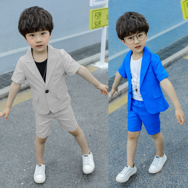 Boys Autumn New Gentleman Suit Jacket + Shirt + Pants 3 Pieces Coat Long Suits &amp; Blazers
