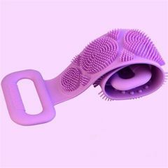 Magic Silicone Brushes Bath Towels Rubbing Back Mud Peeling Body Massage Shower Bathroom Products purple 60*11*1