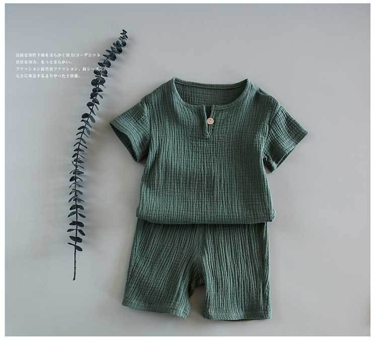 2PC Boys Girls Clothing Sets 2021 Summer Baby Girls Clothes Cotton And Linen Suits &amp; Blazers