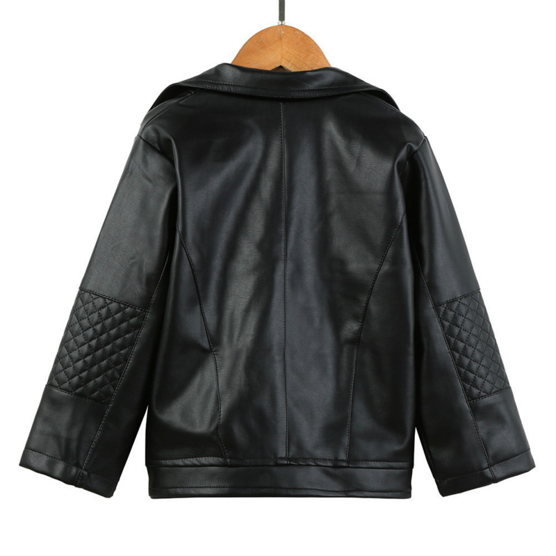 Boys Girls Leather Pu Jacket Spring Autumn Children's Motorcycle Long Sleeve Coats &amp; Jackets