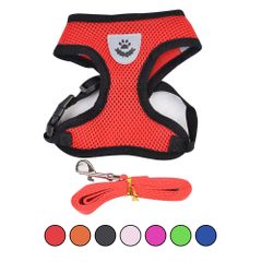 Dog Harness Cat Harness Dogs Leashs Training Soft Mesh Chest Strap Supplies Pet Products black Red S