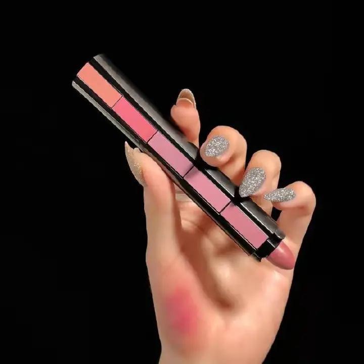 5 In 1 Matte Lipstick Kit Waterproof Nude Combination Lipgloss Long Lasting Velvet Red Show Complexion Makeup