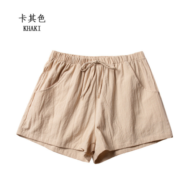 Cotton Linen Shorts Women's Sports Shorts Summer Solid High Waist Black Shorts Women Fashion Shorts