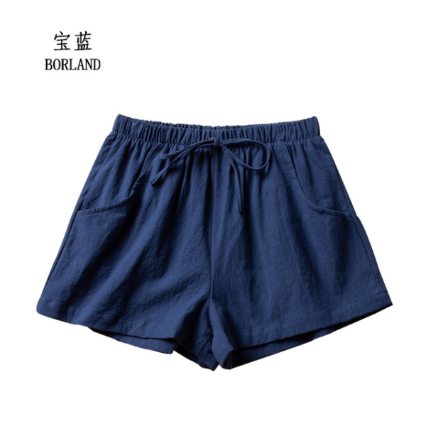 Cotton Linen Shorts Women's Sports Shorts Summer Solid High Waist Black Shorts Women Fashion Shorts
