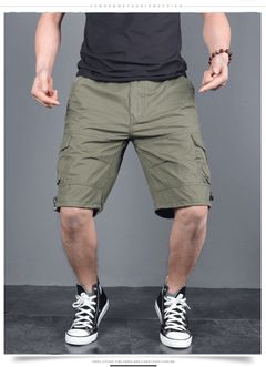 Men's Military Cargo Shorts 2020 Army Camouflage Tactical Joggers Shorts Men Cotton Shorts Green M 01