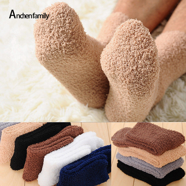 3PCS Winter Warm Fluffy Socks In Women's Socks Cute Soft Elastic Coral Velvet Socks Indoor Floor Towel Socks