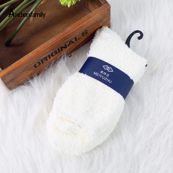 3PCS Winter Warm Fluffy Socks In Women's Socks Cute Soft Elastic Coral Velvet Socks Indoor Floor Towel Socks