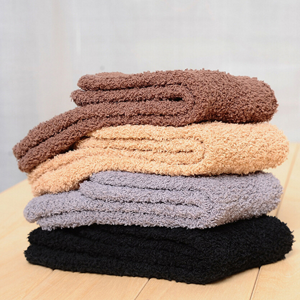 3PCS Winter Warm Fluffy Socks In Women's Socks Cute Soft Elastic Coral Velvet Socks Indoor Floor Towel Socks