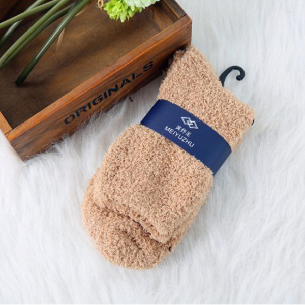 3PCS Winter Warm Fluffy Socks In Women's Socks Cute Soft Elastic Coral Velvet Socks Indoor Floor Towel Socks