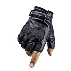 Gloves & Mittens Gloves & Mittens Black PU Leather Fingerless Gloves Solid Female Half Finger Racing Moto black one size Black one size