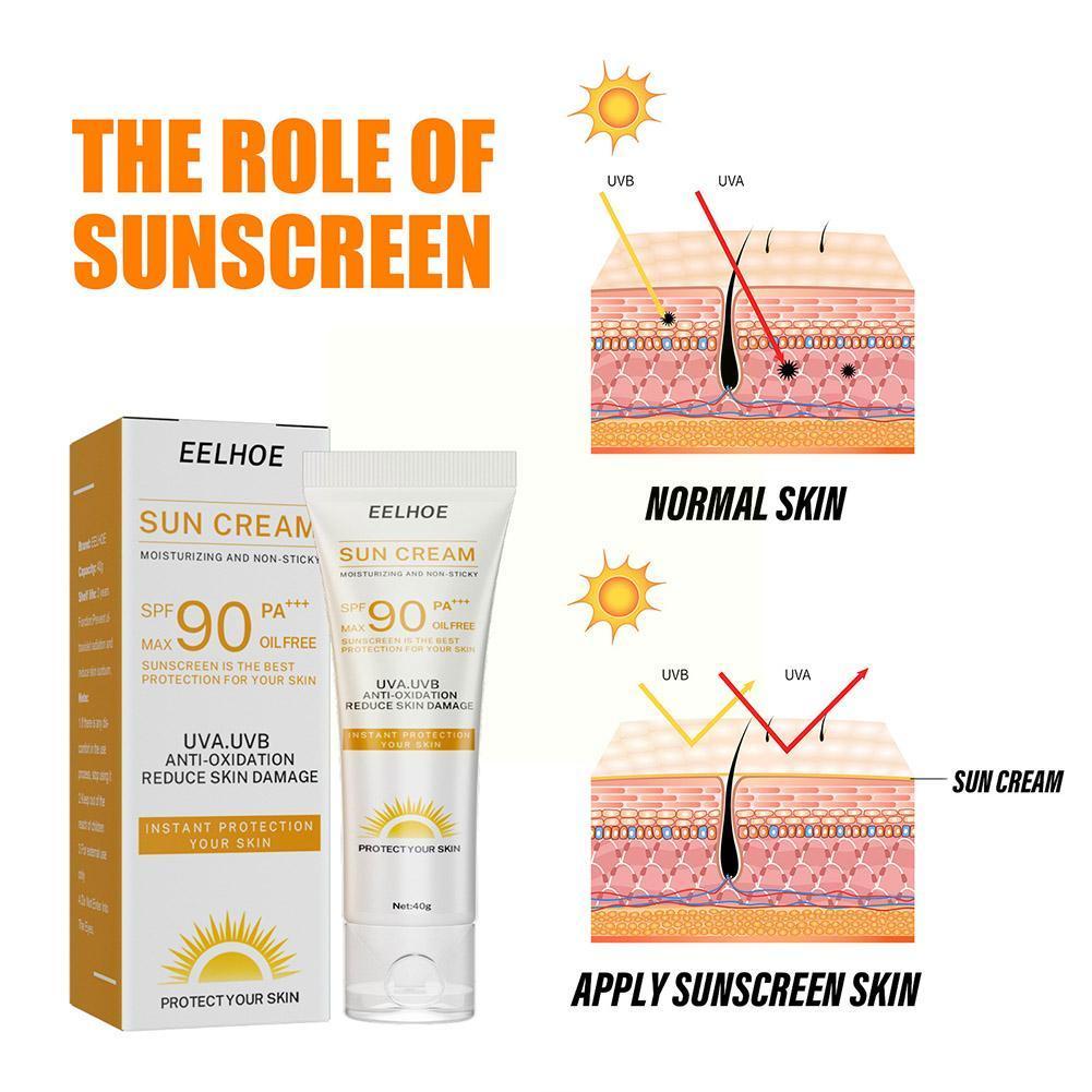 40g SPF90 Facial Body Sunscreen Whitening Sun Cream Sunblock Skin Oil-control Cream Sunscreen Moisturizing Protective Anti White