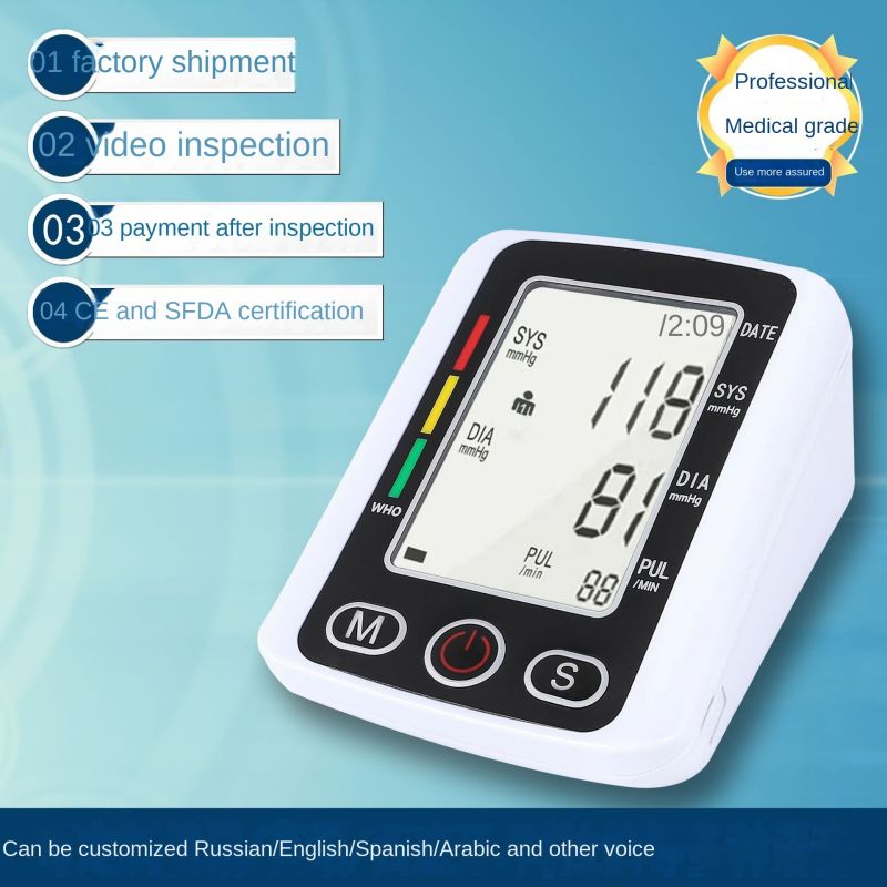 Blood Pressure Monitors English Usb Blood Pressure Meter Backlight Blood Pressure Meter Blood Pressure Meter