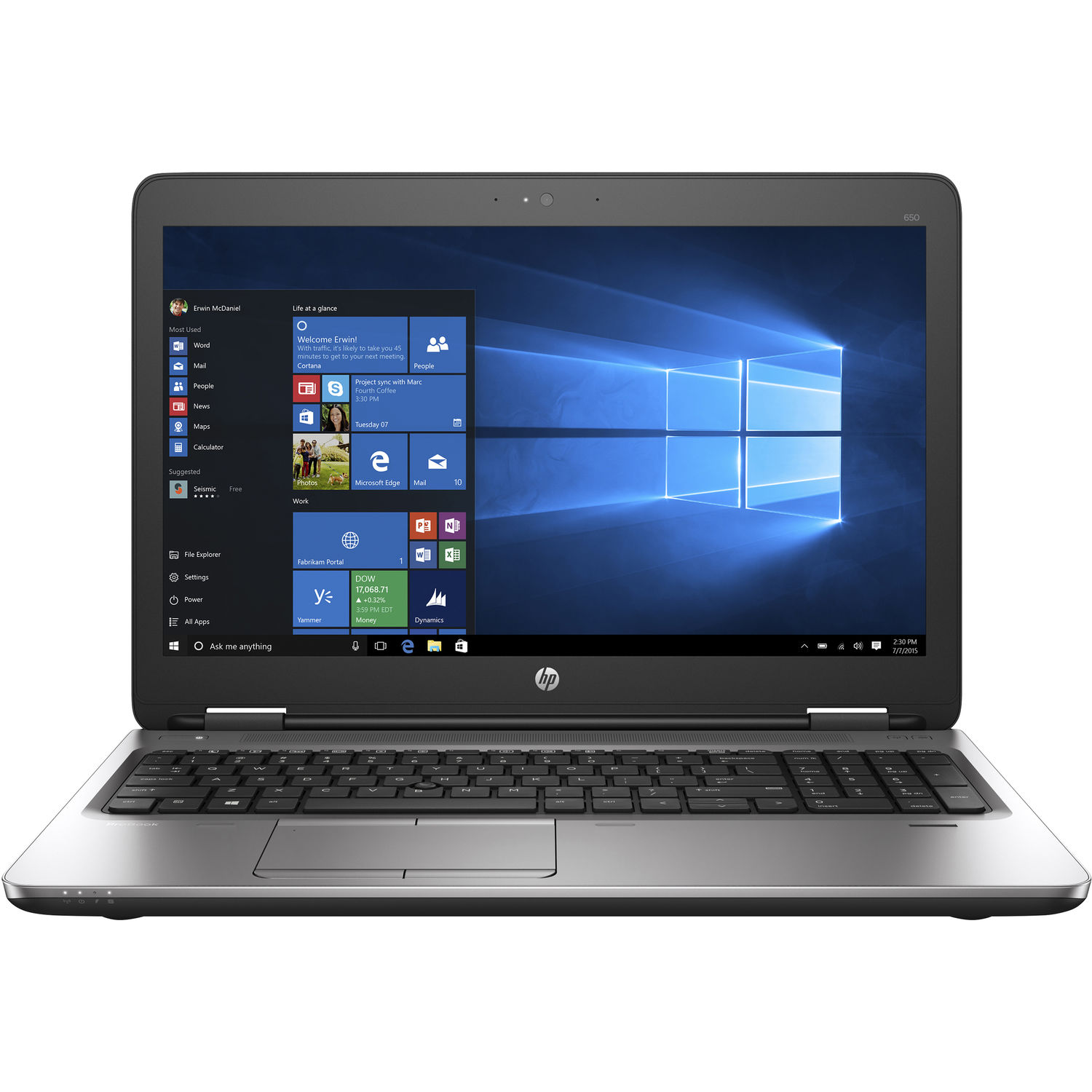 Hp Probook 650 G2 - Core i5 6th Gen - 8gb Ram - 500gb HDD - 15.6" 2.4Ghz- 3.30Ghz Processor  LED Backlit  Bluetooth Webcam Laptop - Refurbished Notebook - Windows 10 pro Office 2019