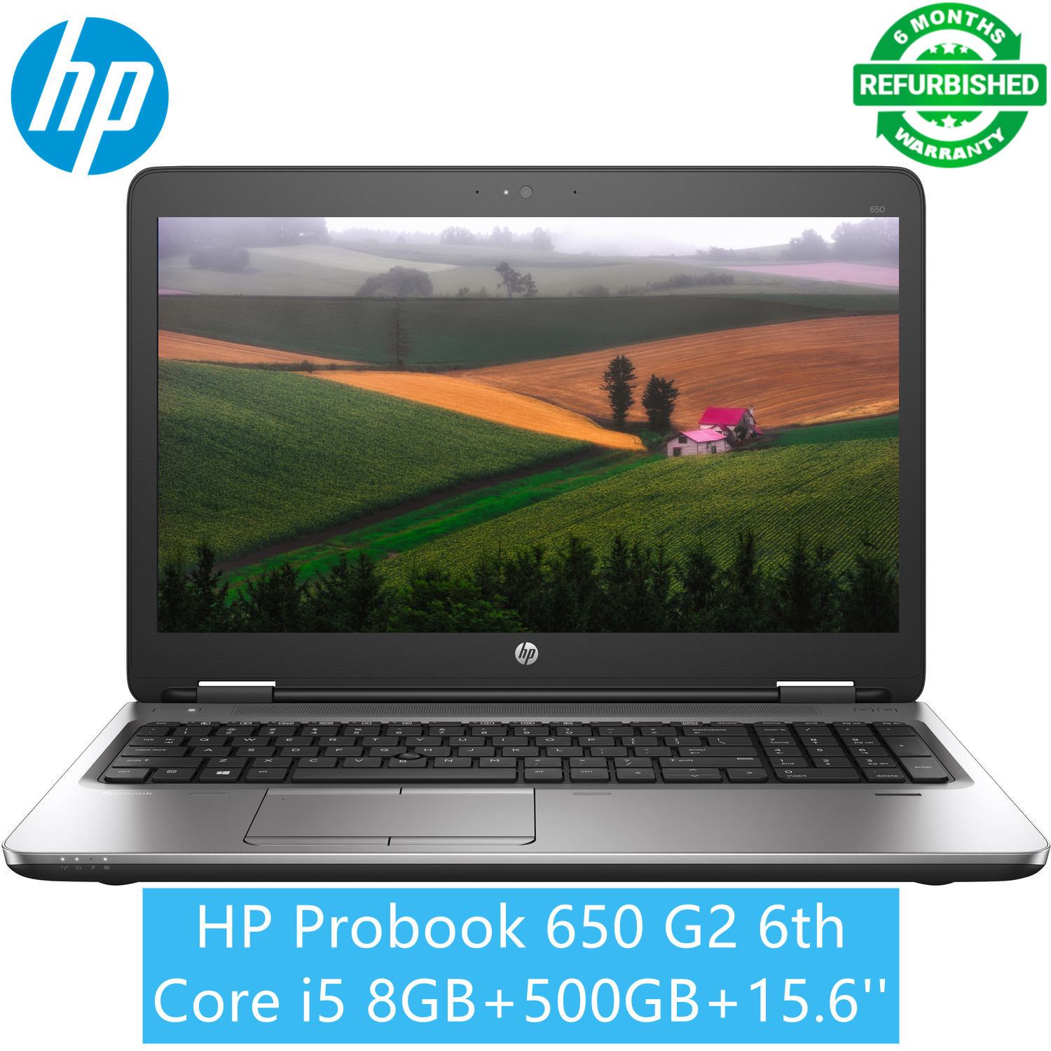 Hp Probook 650 G2 - Core i5 6th Gen - 8gb Ram - 500gb HDD - 15.6" 2.4Ghz- 3.30Ghz Processor  LED Backlit  Bluetooth Webcam Laptop - Refurbished Notebook - Windows 10 pro Office 2019