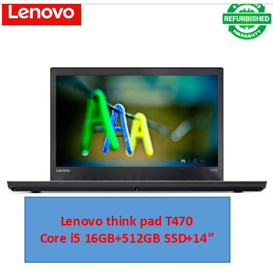 (Mouse+i5+8GB+512GB SSD)Refurbished Lenovo Laptop Lenovo Thinkpad T470 Core i5 8GB+512GB+14" Windows 10 14" FHD Display Bluetooth Webcam WiFi Intel Graphics 6 Months Warranty Notebook laptops