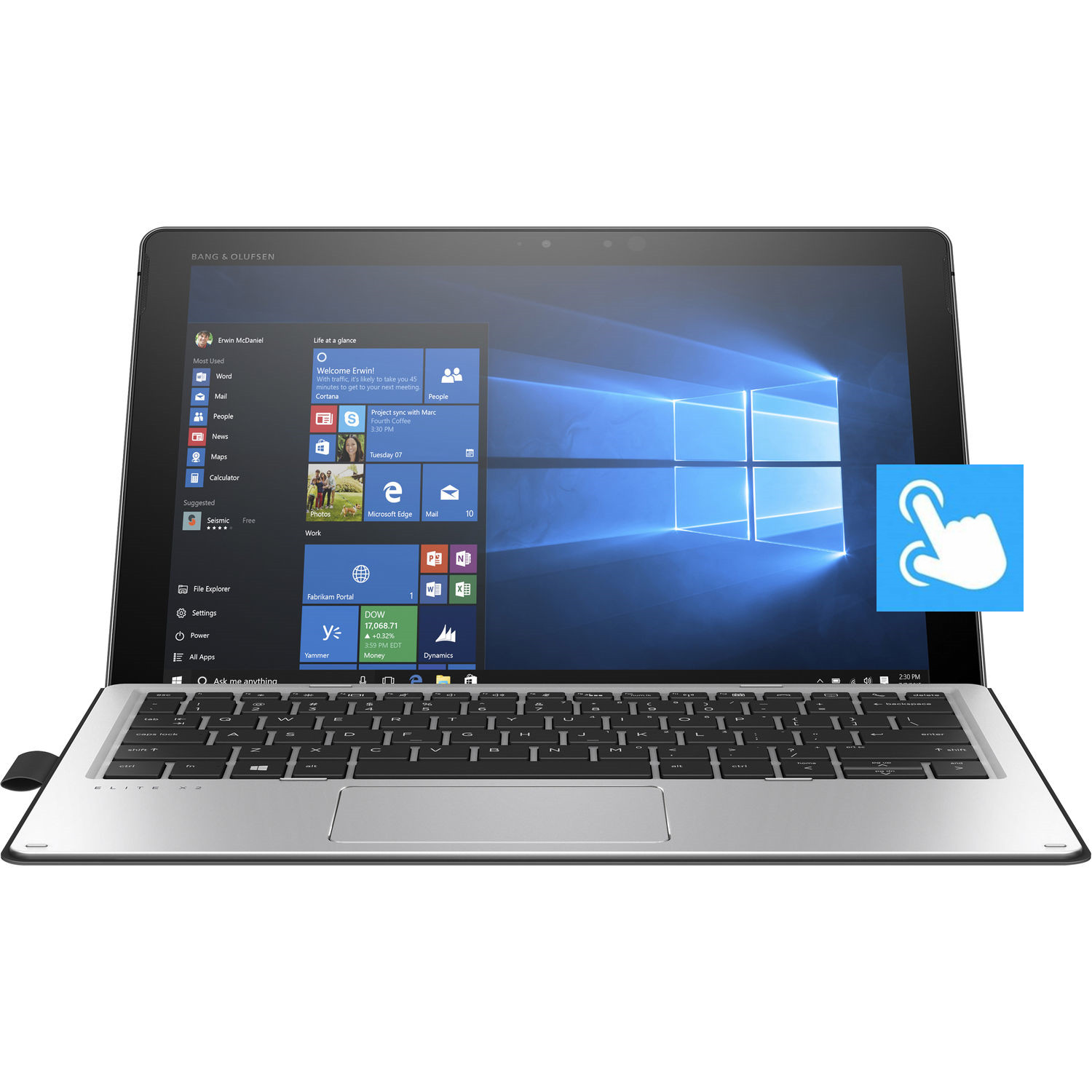 (Free Mouse) Hp Elitebook X2 1012 G2 Detachable 2 in 1 8GB 256GB FHD 12.5" Touch Screen - Refurbished Business Student Laptop - Office 2019 Windows 10 Pro Notebook Silver