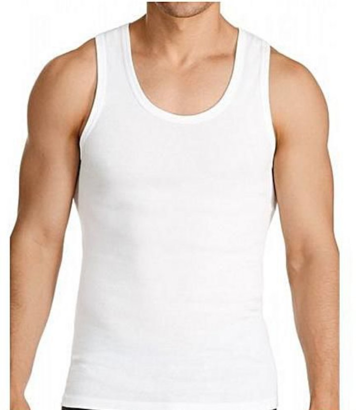 Men's Vests- 3 pcs in 1 pack (100% Cotton- All White)