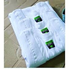 Men's Vests- 3 pcs in 1 pack (100% Cotton- All White)