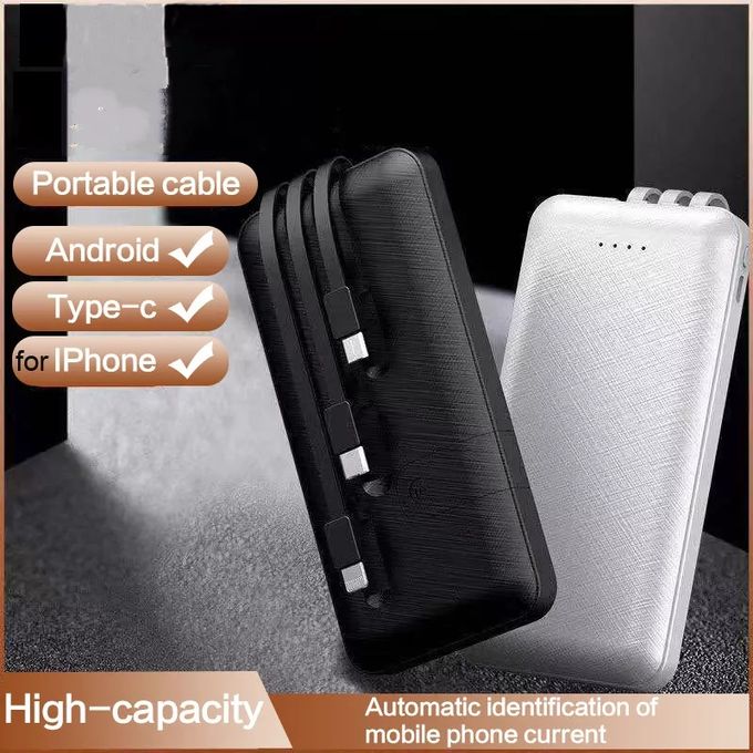 Power Bank 30000MAH WITH 3 CABLES - BLACK
