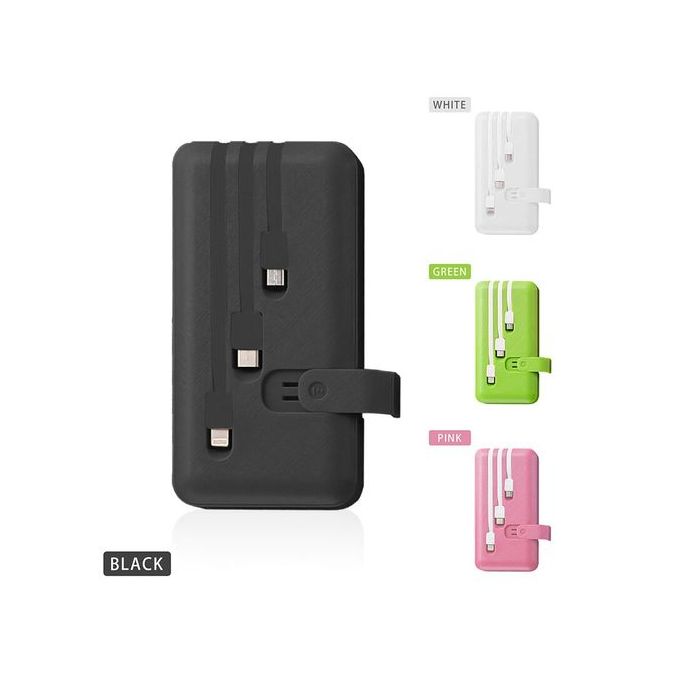 Power Bank 30000MAH WITH 3 CABLES - BLACK