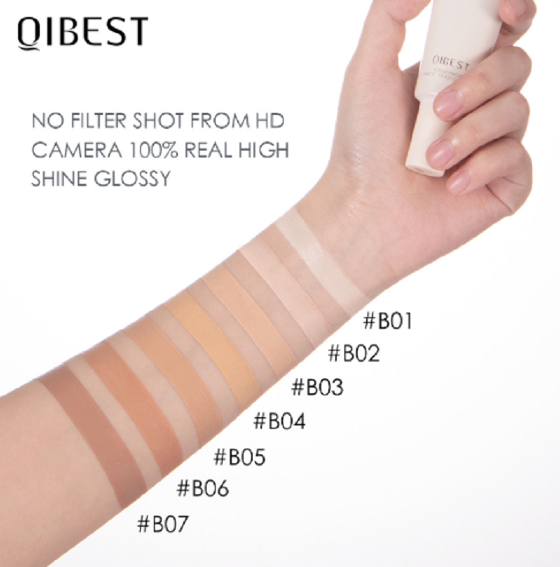 QIBEST liquid foundation moisturizing light breathable refreshing bb cream even skin tone concealer