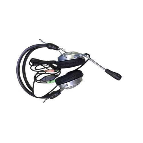 Wired Headset Headphone with Microphone - Black + Silver