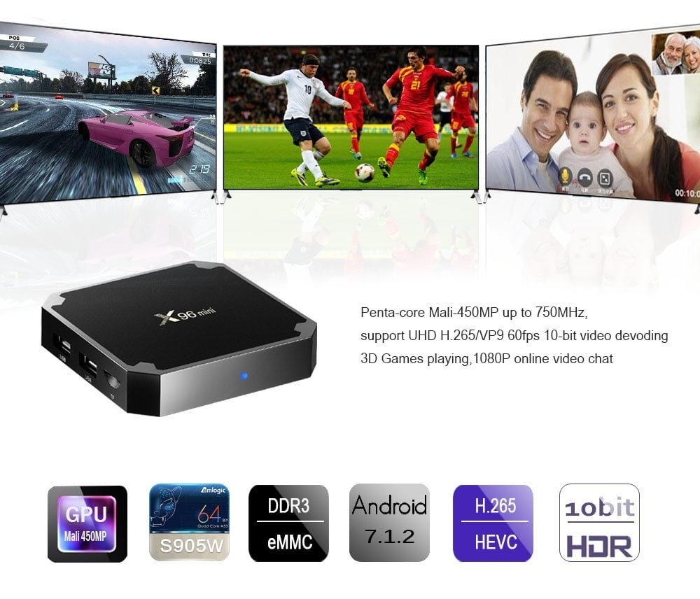 X96 Mini TV Android Box - 2GB+16GB - Black+ Free 32GB SD CARD