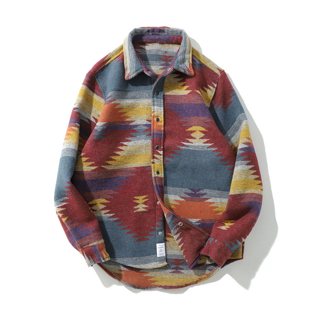 2021 High quality Tie Dye Snap Button Long Sleeve Shirts Casual Streetwear Dress Shirt Coats Male Hipster Shirts