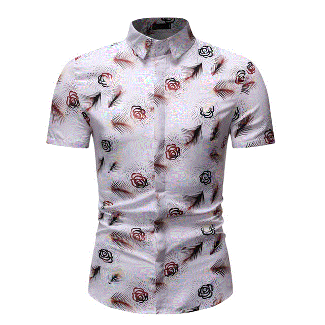 2021 High quality Summer Shirt Men Casual Short Sleeve Men's Floral Shirts Hawaii Casual Male Flower Print Beach Holiday Camisa