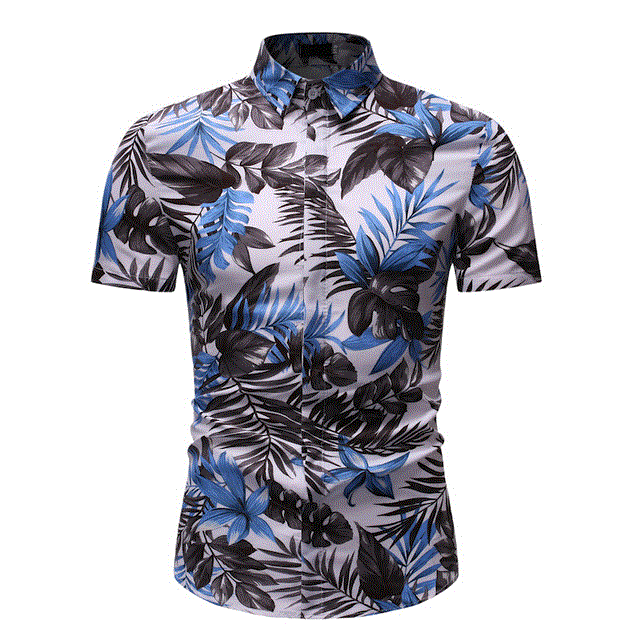 2021 High quality Summer Shirt Men Casual Short Sleeve Men's Floral Shirts Hawaii Casual Male Flower Print Beach Holiday Camisa