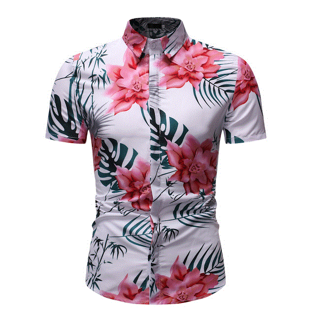 2021 High quality Summer Shirt Men Casual Short Sleeve Men's Floral Shirts Hawaii Casual Male Flower Print Beach Holiday Camisa