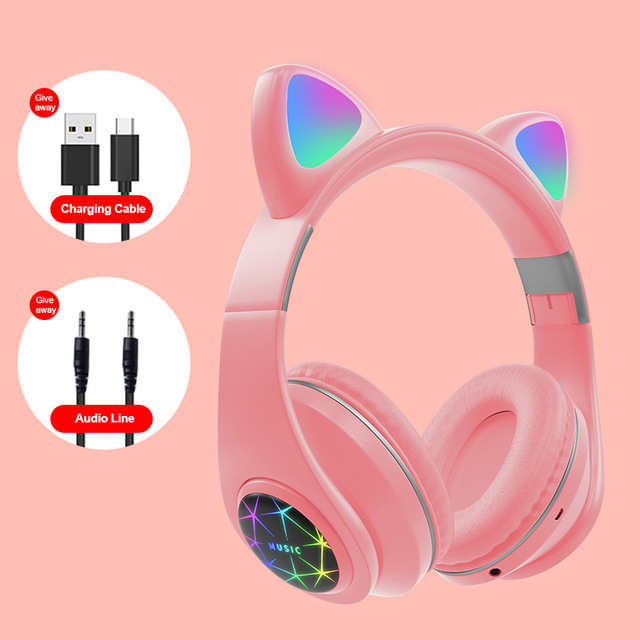 2021 High quality 5.0 Headphones Kids Cute Headset Support TF Card Wireless Bluetooth Headset