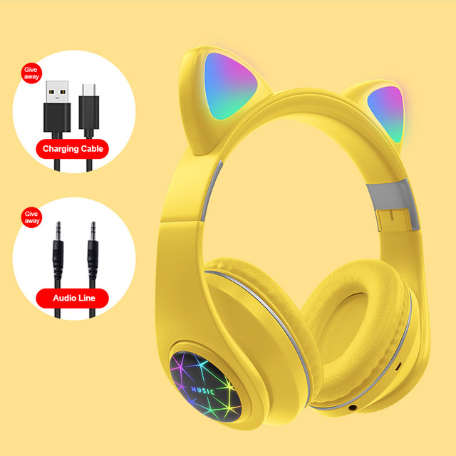 2021 High quality 5.0 Headphones Kids Cute Headset Support TF Card Wireless Bluetooth Headset
