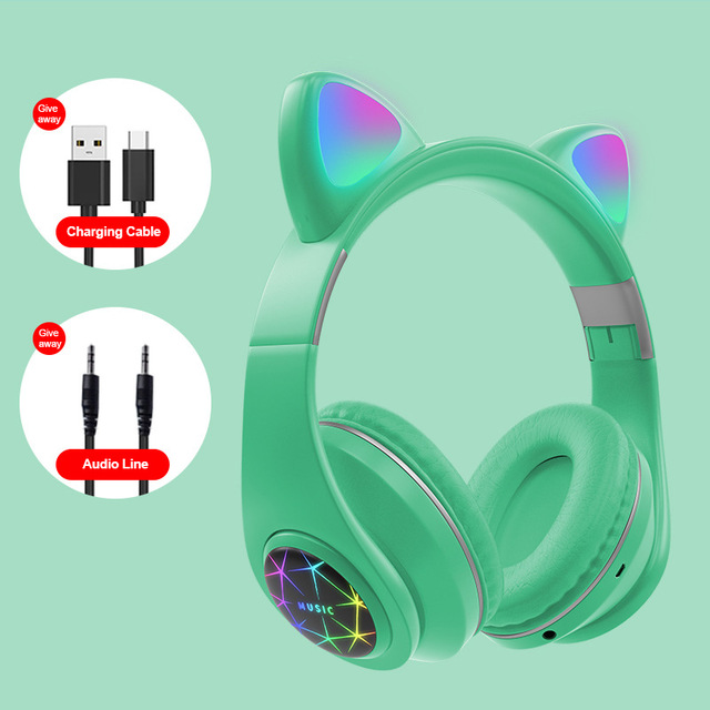 2021 High quality 5.0 Headphones Kids Cute Headset Support TF Card Wireless Bluetooth Headset