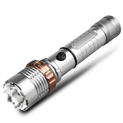 2021 High quality Flashlight Tactical Electric Torch T6 Zoomable  Torch Rechargeable Battery for Outdoor Camping