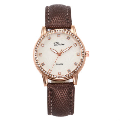2021 High quality Small MOQ cheap price high quality alloy case diamond dial pretty leather ladies watches