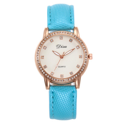 2021 High quality Small MOQ cheap price high quality alloy case diamond dial pretty leather ladies watches