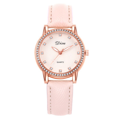 2021 High quality Small MOQ cheap price high quality alloy case diamond dial pretty leather ladies watches