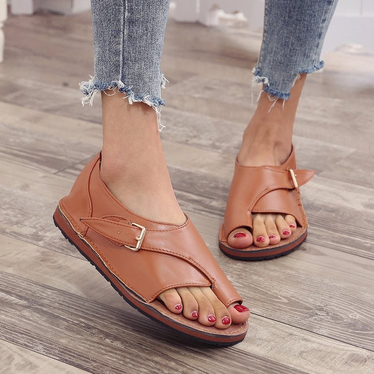 2021 High quality Summer Flat Women Sandals Open Toe Gladiator Sandals Casual Women Thin Low Sandals For Women's Shoes