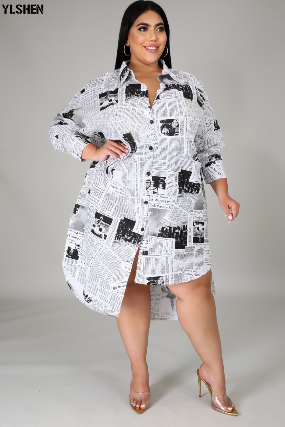 2021 High quality Print African Dresses for Women  Femme Long Sleeve Dress Clothes Fashion Africa Shirt Dress Ladies