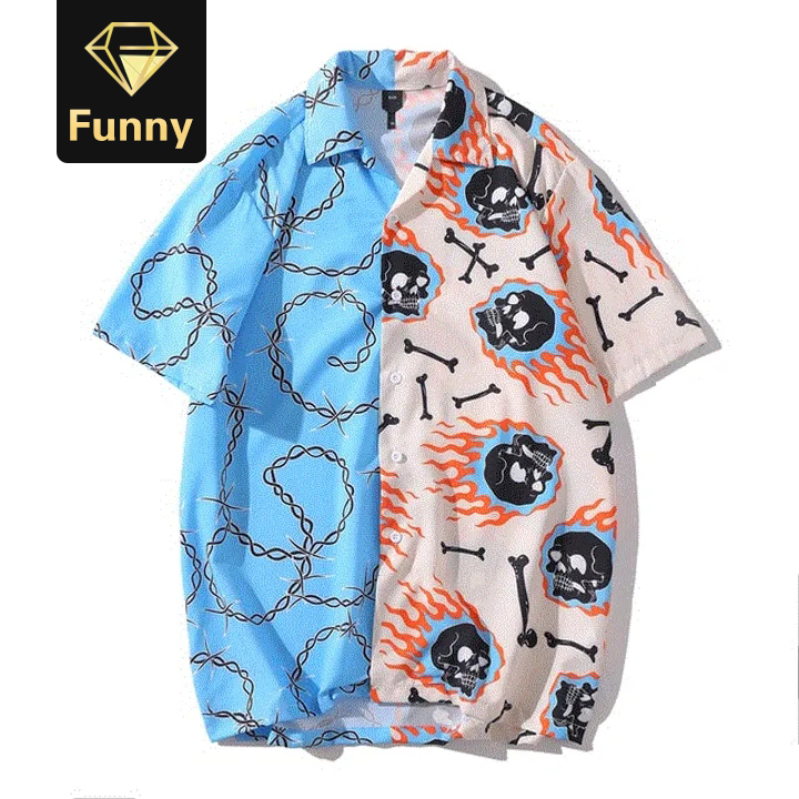 2021 High quality Casual Printed Short Sleeve Shirt Men Hawaii Beach Oversize Fashion Shirts for Men